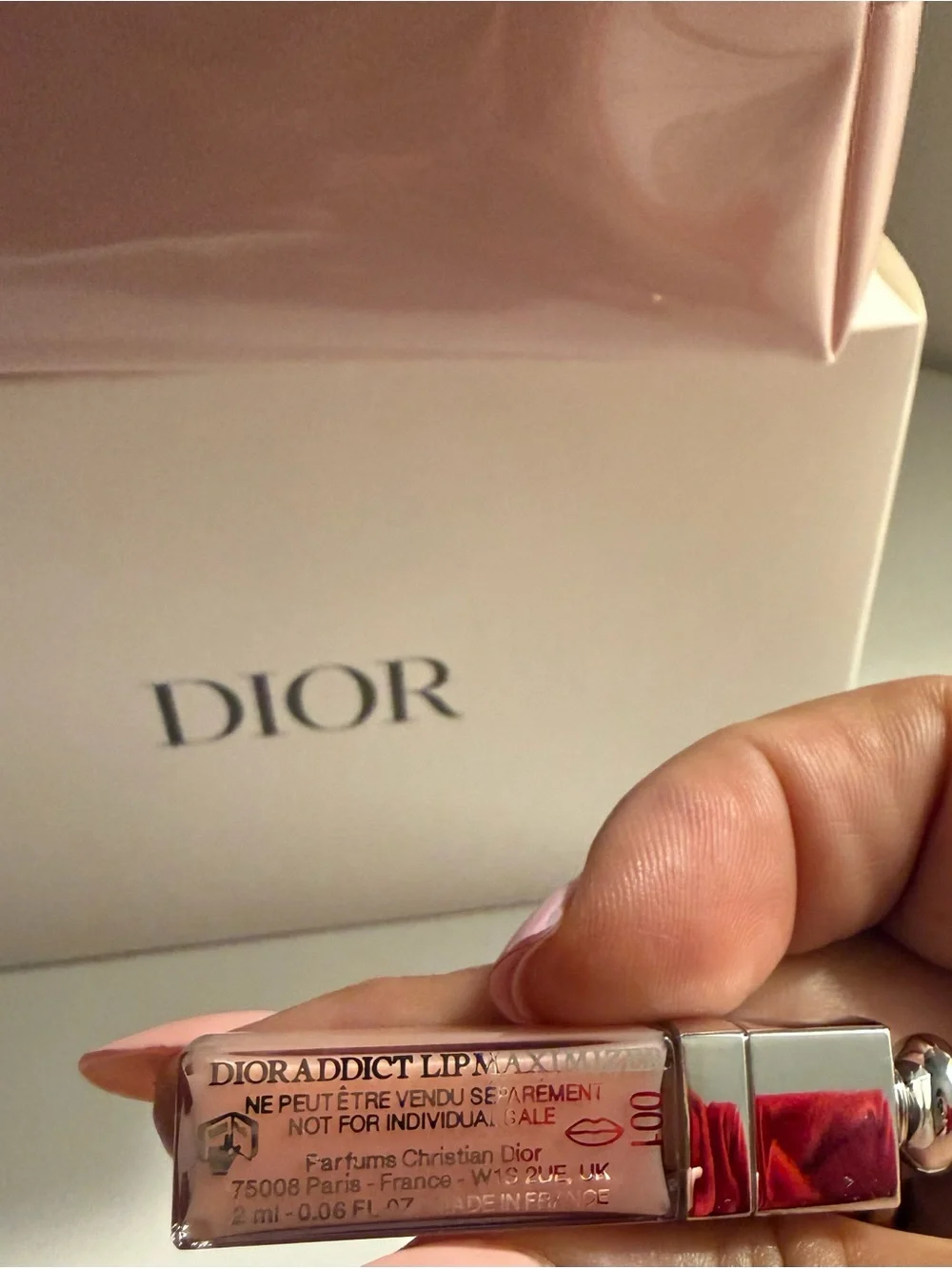 Dior Pink Cosmetic Pouch with mini Dior Lip maximiser& mini Dior mascara